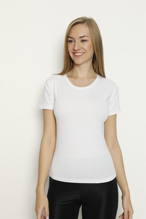 Pamuklu Uzun Kollu Yuvarlak Yaka Atlet Arma Yıldız 3358 - Beyaz