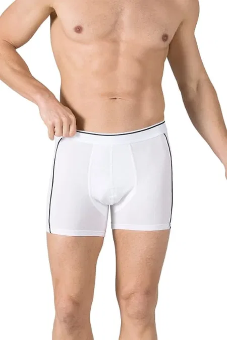Pamuklu Likralı Beyaz Boxer Özkan 11314 - Beyaz