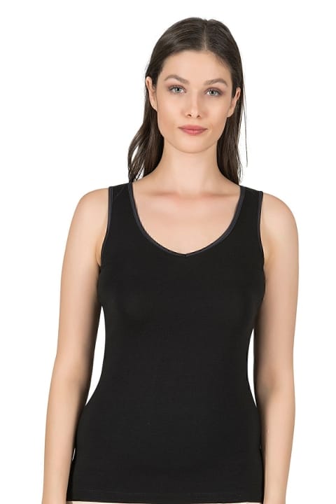 Pamuklu Modal Esnek Yüksek Kalın Askılı Atlet Özkan 25487 - Siyah