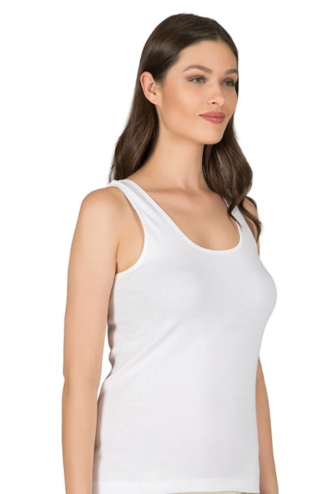 Kalın Askılı Ribana Pamuklu Atlet Özkan 0111 - Beyaz