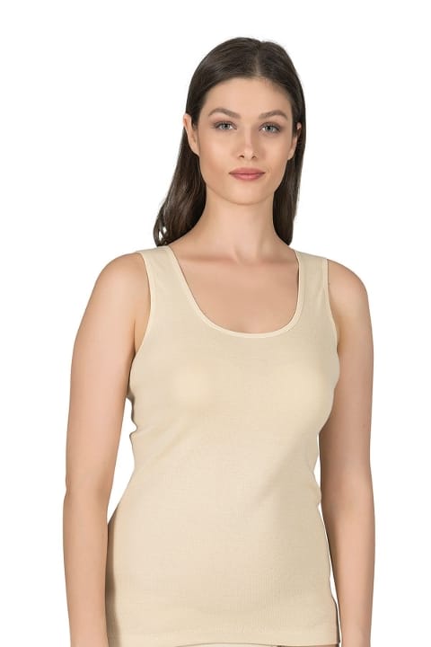 Kalın Askılı Ribana Pamuklu Atlet Özkan 0111 - Ten