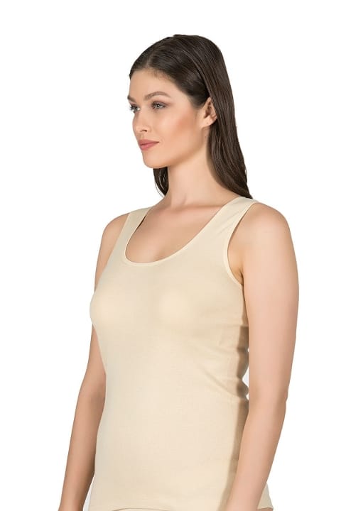 Kalın Askılı Ribana Pamuklu Atlet Özkan 0111 - Ten