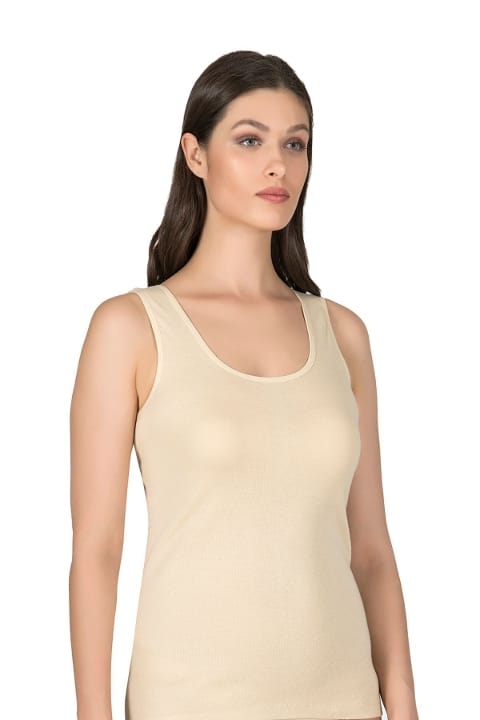 Kalın Askılı Ribana Pamuklu Atlet Özkan 0111 - Ten