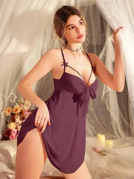 Bordo Dantel Askılı Tek Parça Body Pink Night 3883 - Bordo