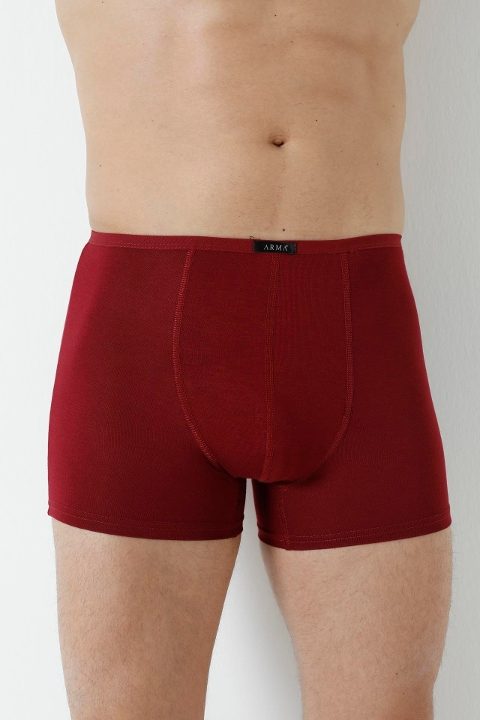 Bordo Bambu İnce Bel Lastikli Boxer Arma Yıldız 1190 - Bordo