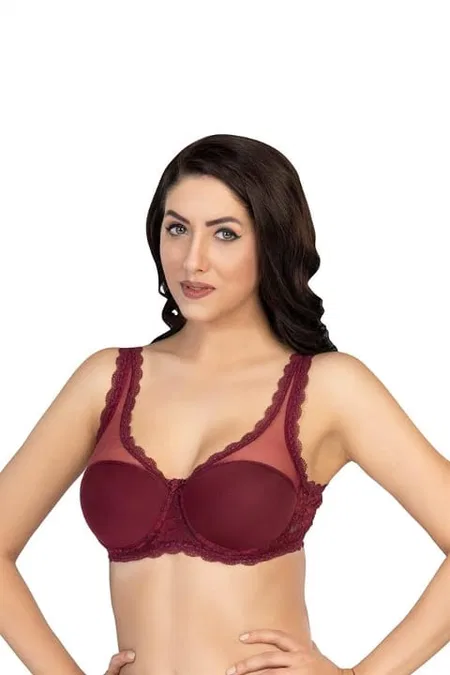 Pedli Dantelli Balenli Minimizer Sütyen Bordo Emay 172 - Bordo