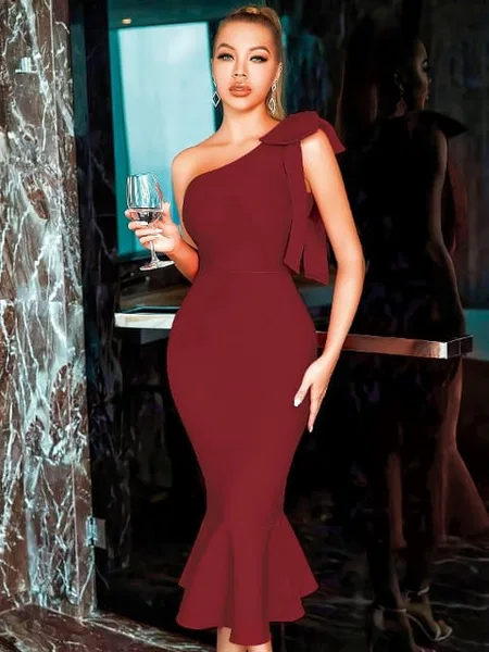 Bordo Uzun Elbise Fantezi Kostüm Pink Night 5545 - Bordo