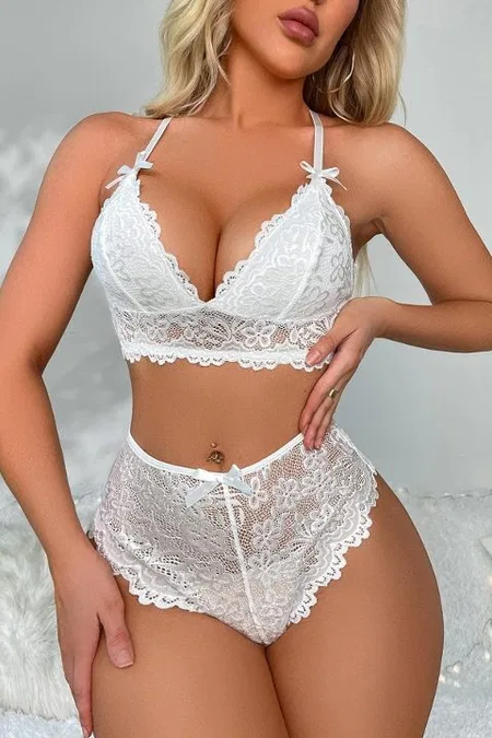 Beyaz Dantel Detaylı Bralet Sütyen Takımı For Dreams 8455 - Beyaz