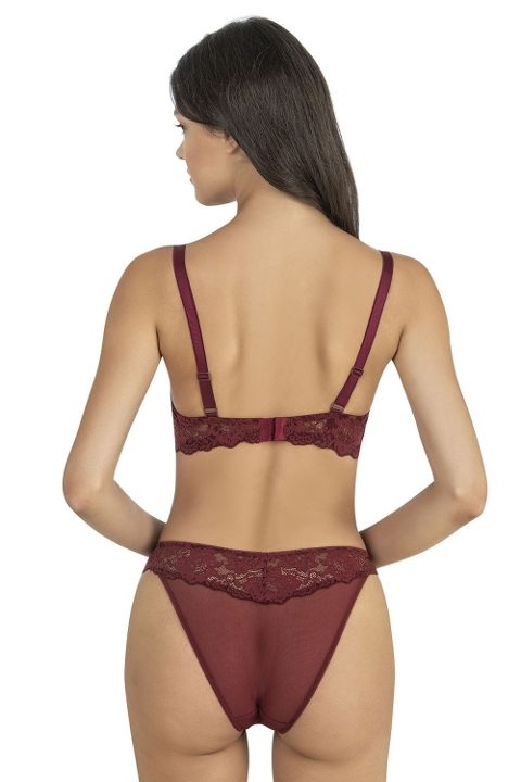 Dantelli Bralet Sütyen Takım Mürdüm Fabony 4170 - 2