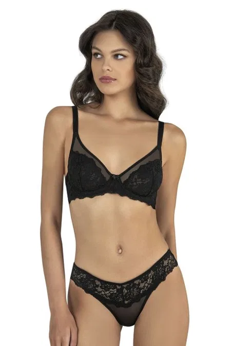 Dantelli Bralet Sütyen Takım Mürdüm Fabony 4170 - Siyah