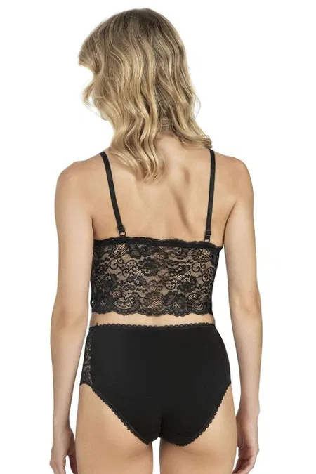 Dantel Detaylı Bralet Takım Beyaz Fabony 1300 - Siyah