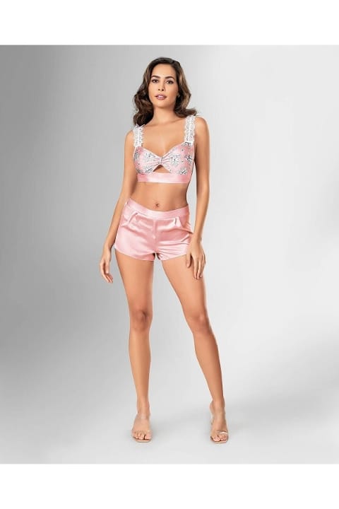 Desenli Büstiyer Şort Takım Ahu 1852 - 2