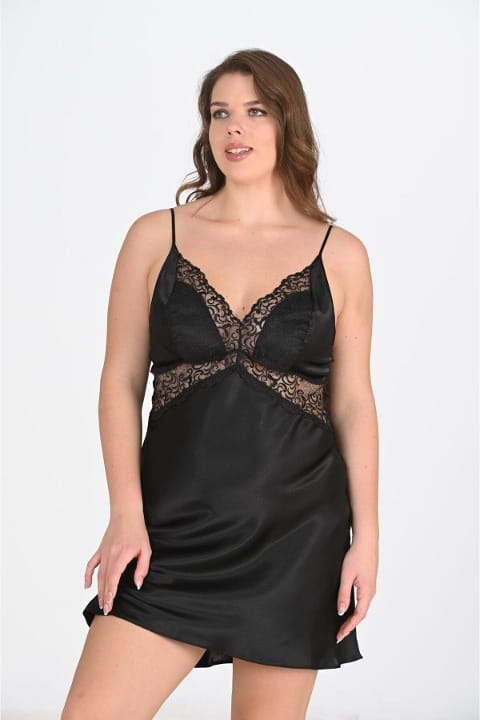 Büyük Beden Somon Renkli Sabahlık Gecelik Takımı Ahu 6201 - 2