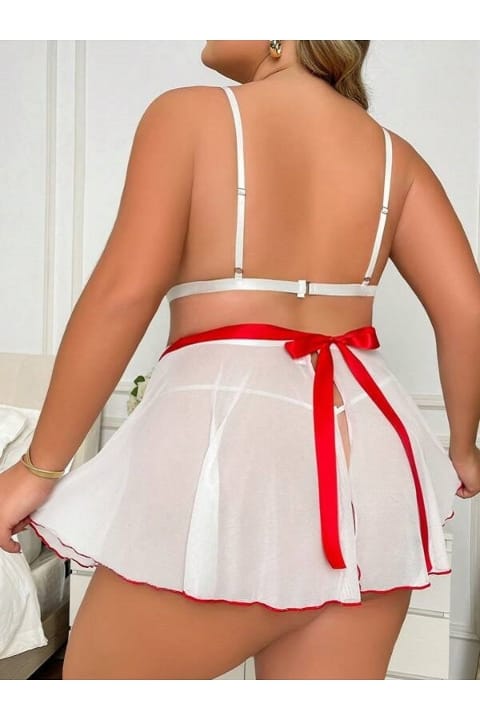 Büyük Beden Poliamid Elastan Beyaz Fantezi Kostüm For Dreams 8481 - Beyaz