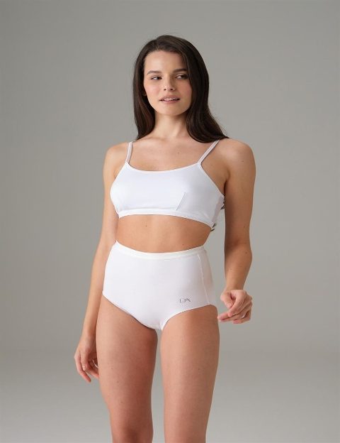 Büyük Beden Dikişsiz Yüksek Bel Kadın Korse Doreanse 5913 - Beyaz