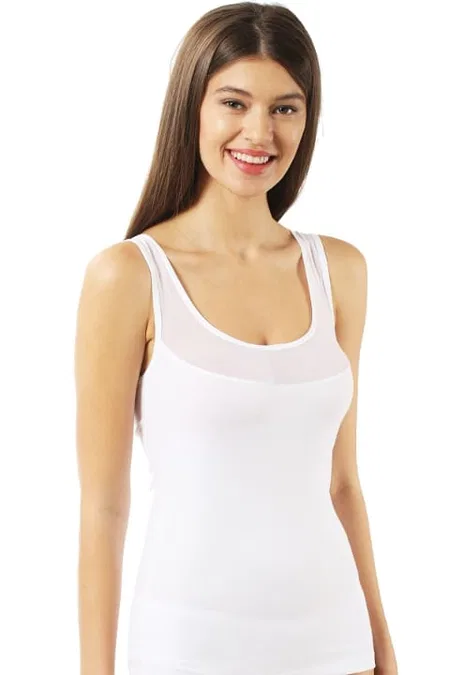 Büyük Beden Pamuklu Likralı Kalın Askılı Kadın Atlet Özkan 20575