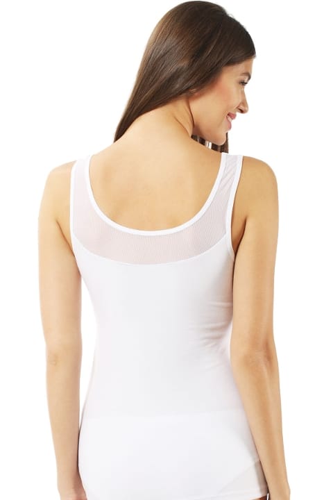 Büyük Beden Pamuklu Likralı Kalın Askılı Kadın Atlet Özkan 20575 - Beyaz