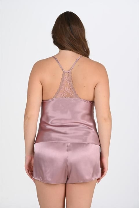 Büyük Beden Vizon Şort Takımı Pamuklu Ahu 1072 - 2