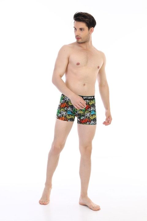 Pamuklu Esnek Bel Lastikli Boxer Çift Kaplan 796 - Görsel