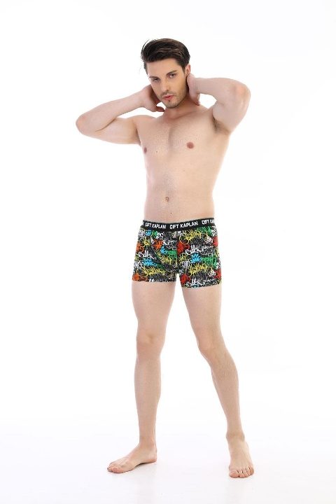 Pamuklu Esnek Bel Lastikli Boxer Çift Kaplan 796 - Görsel