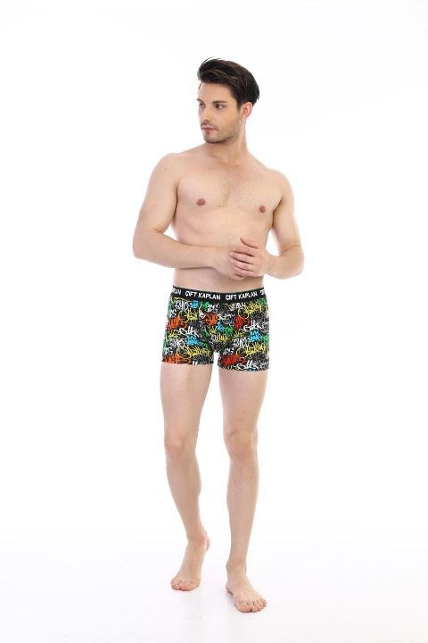 Pamuklu Esnek Bel Lastikli Boxer Çift Kaplan 796 - Görsel