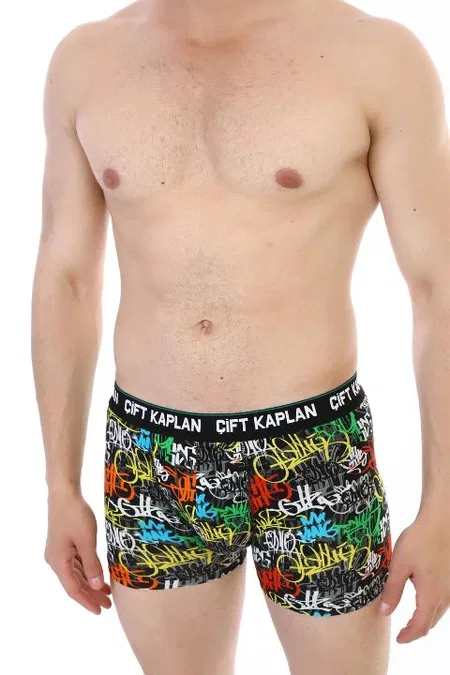 Pamuklu Esnek Bel Lastikli Boxer Çift Kaplan 796 - Görsel