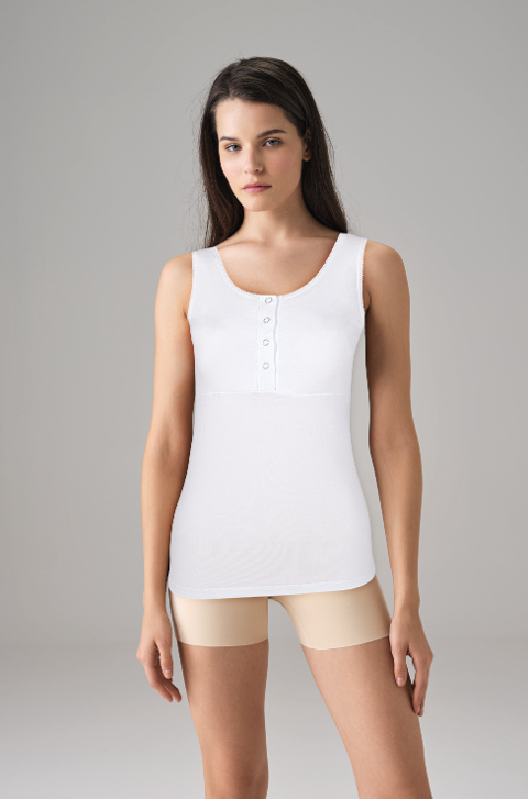 Geniş Askılı Nefes Alan Kadın Atlet Modal Pamuk Doreanse 9112 - Beyaz