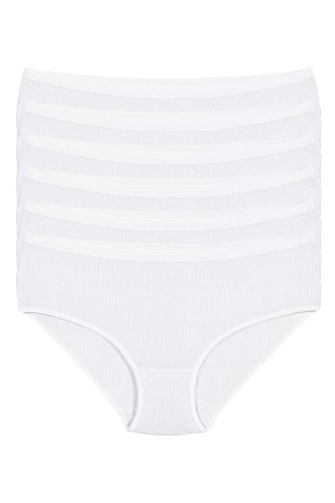 Beyaz Yüksek Bel Pamuk Kadın Bato Külot Yıldız 3585 - Beyaz