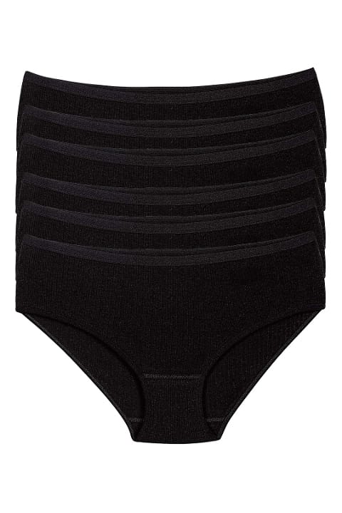 Yüksek Bel Pamuklu Bato Külot 6'lı Paket Somon Yıldız 3587