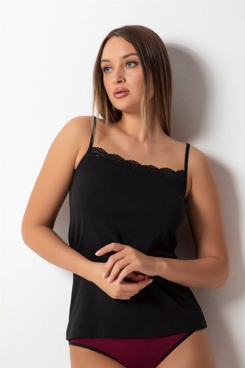 Dantel İşlemeli İp Askılı Kadın Atlet Donex 2011