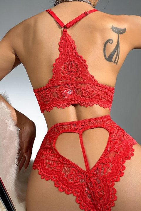 Dantel Detaylı Kırmızı Bralet Sütyen Takımı For Dreams 8455 - Kırmızı