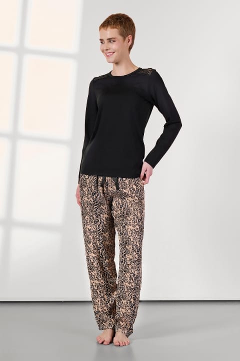 Dantel Detaylı Modal Pamuklu Kadın Pijama Takımı Doreanse 25K4038