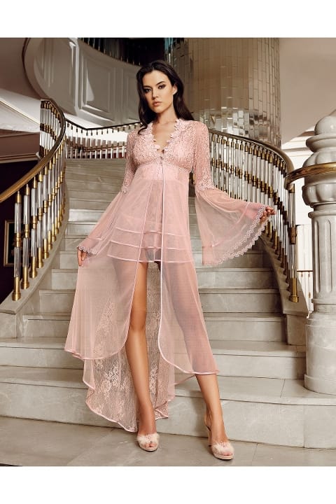 Dantelli Tül Kadın Gecelik Takımı İmaj 4208