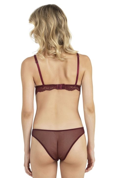 Dantel İşlemeli Bralet Sütyen Takım Fabony 4240 - Bordo