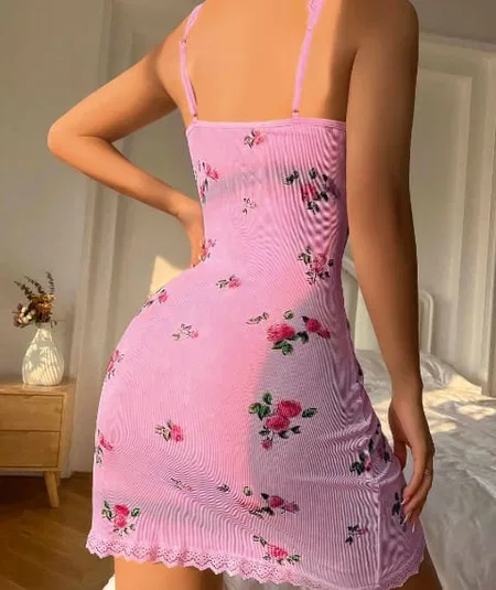 Dantelli Tek Parça Body Lily Bianca 13005 - Pembe