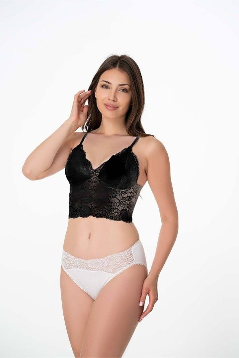 Dantel Detaylı Baleniz Büstiyer Bralet İMER 2215 - Siyah