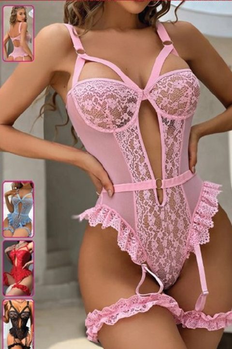 For Dreams Dantelli Volanlı Jartiyer Takımı Siyah For Dreams 8450 - Görsel 6