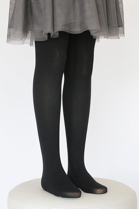 Pamuklu Yüksek Bel Çocuk Külotlu Çorap Daymod 2112002 - Siyah