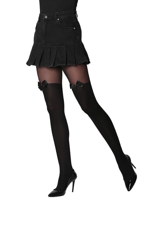 Düşük Denye Aksesuarlı Külotlu Çorap Daymod 1121179 - Siyah