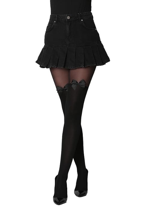 Düşük Denye Aksesuarlı Külotlu Çorap Daymod 1121179 - Siyah