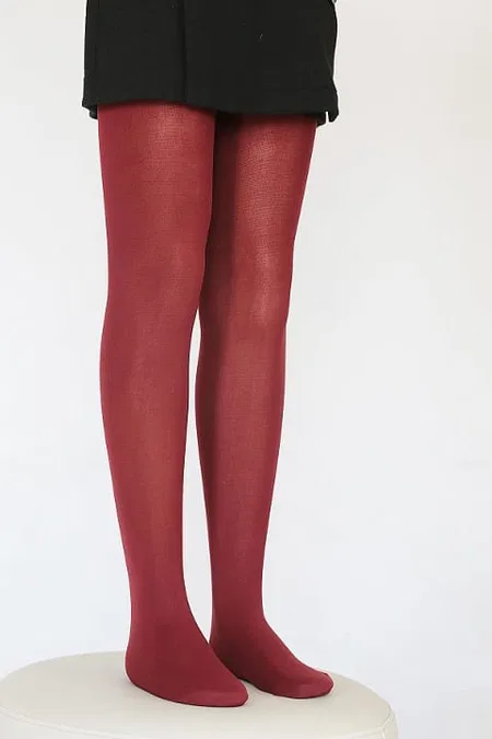 Kaydırmaz Tabanlı Pamuklu Çocuk Külotlu Çorap Daymod 2112001 - Bordo