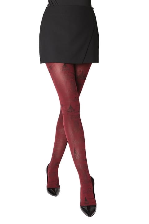 Düşük Denye, Likralı Kadın Külotlu Çorap Daymod 1122151 - Bordo