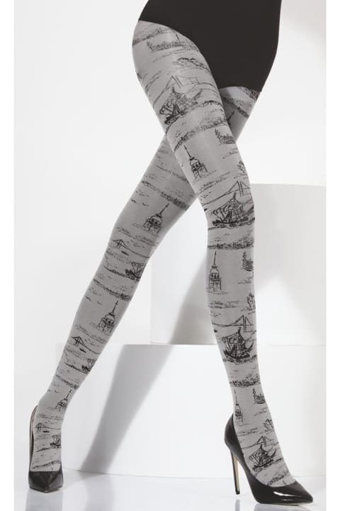 Düşük Denye, Likralı Kadın Külotlu Çorap Daymod 1122151 - Gri