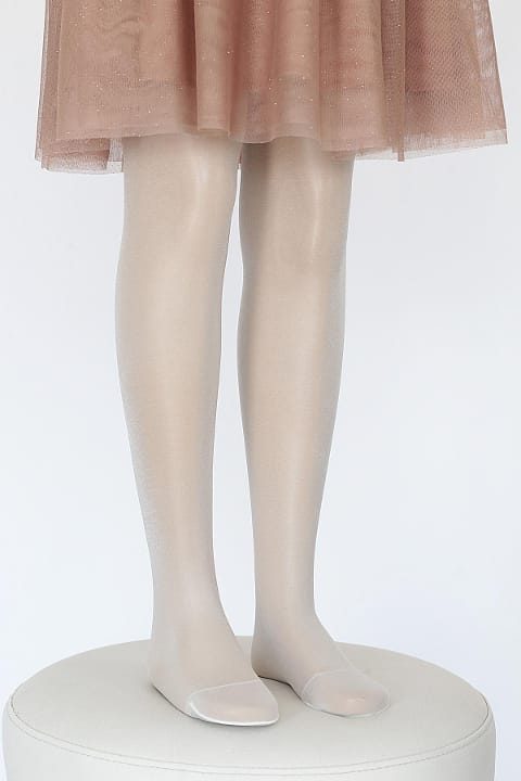 Pamuklu Kaydırmaz Taban Çocuk Külotlu Çorap Daymod 2111001 - Kemik