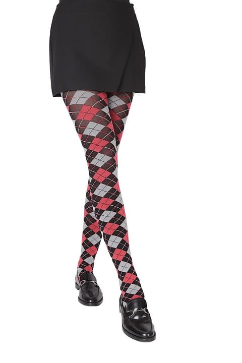 Polyamide Elastane Daymod Külotlu Çorap 1122109 - Siyah-Kırmızı-Gri