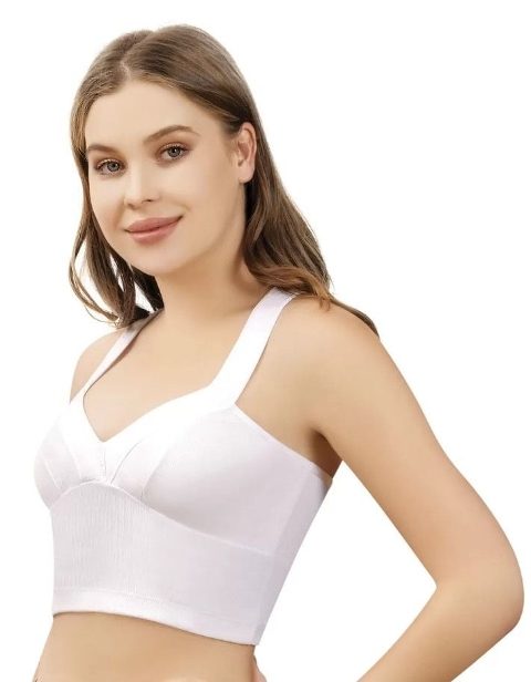 Geniş Bantlı Kalın Askılı Pedli Kadın Crop Defnem 8119