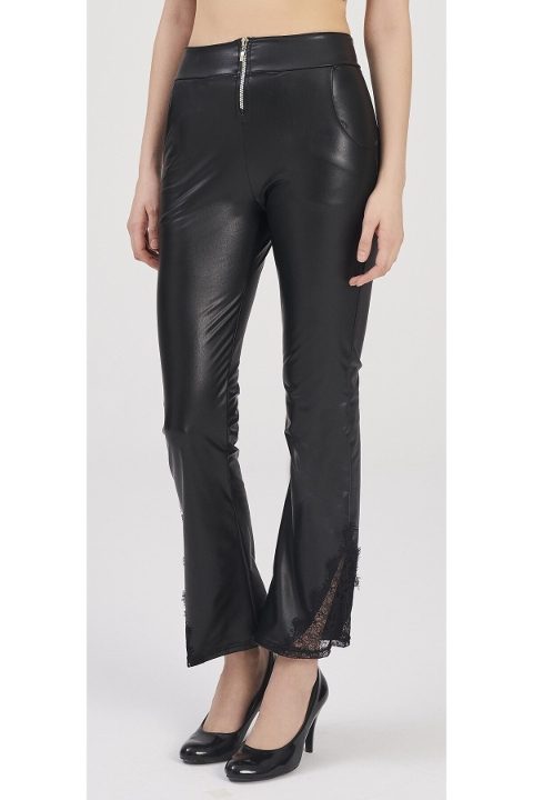 Deri Görünümlü Tek Parça Body Moonlight 334 - Siyah