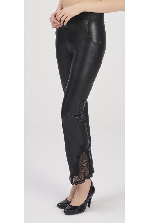 Deri Görünümlü Tek Parça Body Moonlight 334 - Siyah