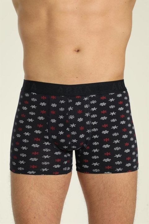 Desenli Likralı Boxer 3'lü Paket Pamuk Elastan Arma Yıldız 1144