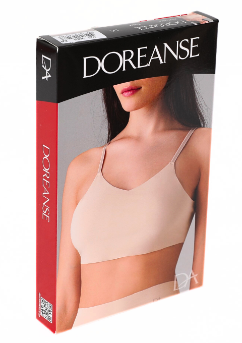 Dantel Detaylı Dikişsiz V Yaka Kadın Sütyen Doreanse 5563 - Ten